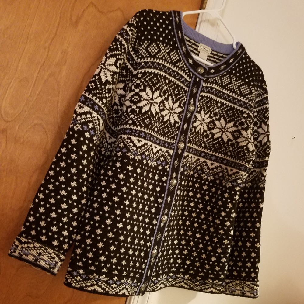 L.L Bean Wool Button Up Sweater